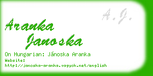 aranka janoska business card