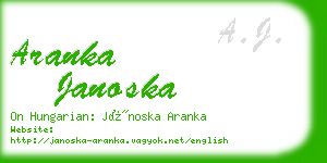 aranka janoska business card